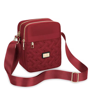 Women Crossbody Bag Embroidery Multi-Zipper Shoulder Bag