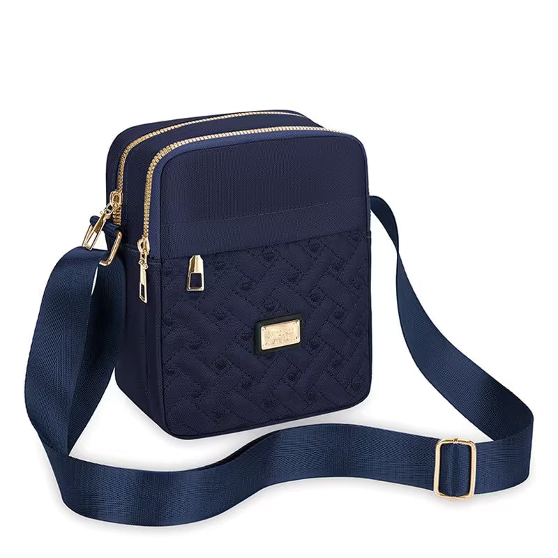 Women Crossbody Bag Embroidery Multi-Zipper Shoulder Bag