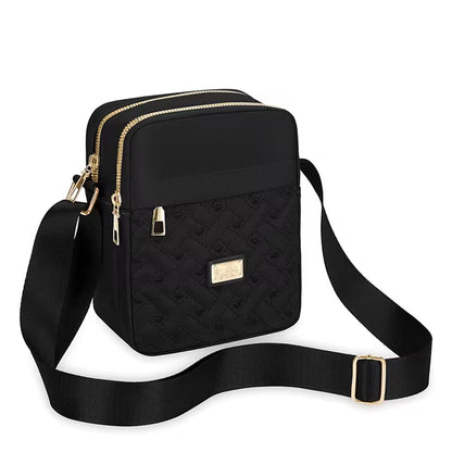 Women Crossbody Bag Embroidery Multi-Zipper Shoulder Bag