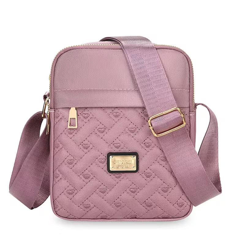 Women Crossbody Bag Embroidery Multi-Zipper Shoulder Bag