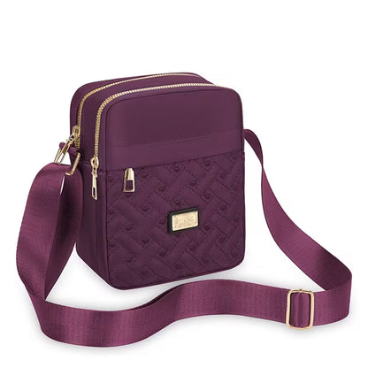 Women Crossbody Bag Embroidery Multi-Zipper Shoulder Bag